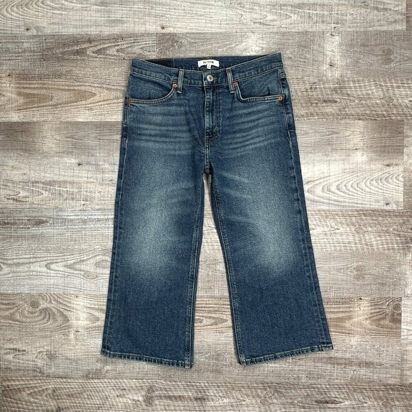 Re/Done Denim Wide Leg Denim Wide Leg Capri Cotton Blend Women's Size 28 x 21.5" - Picture 1 of 15